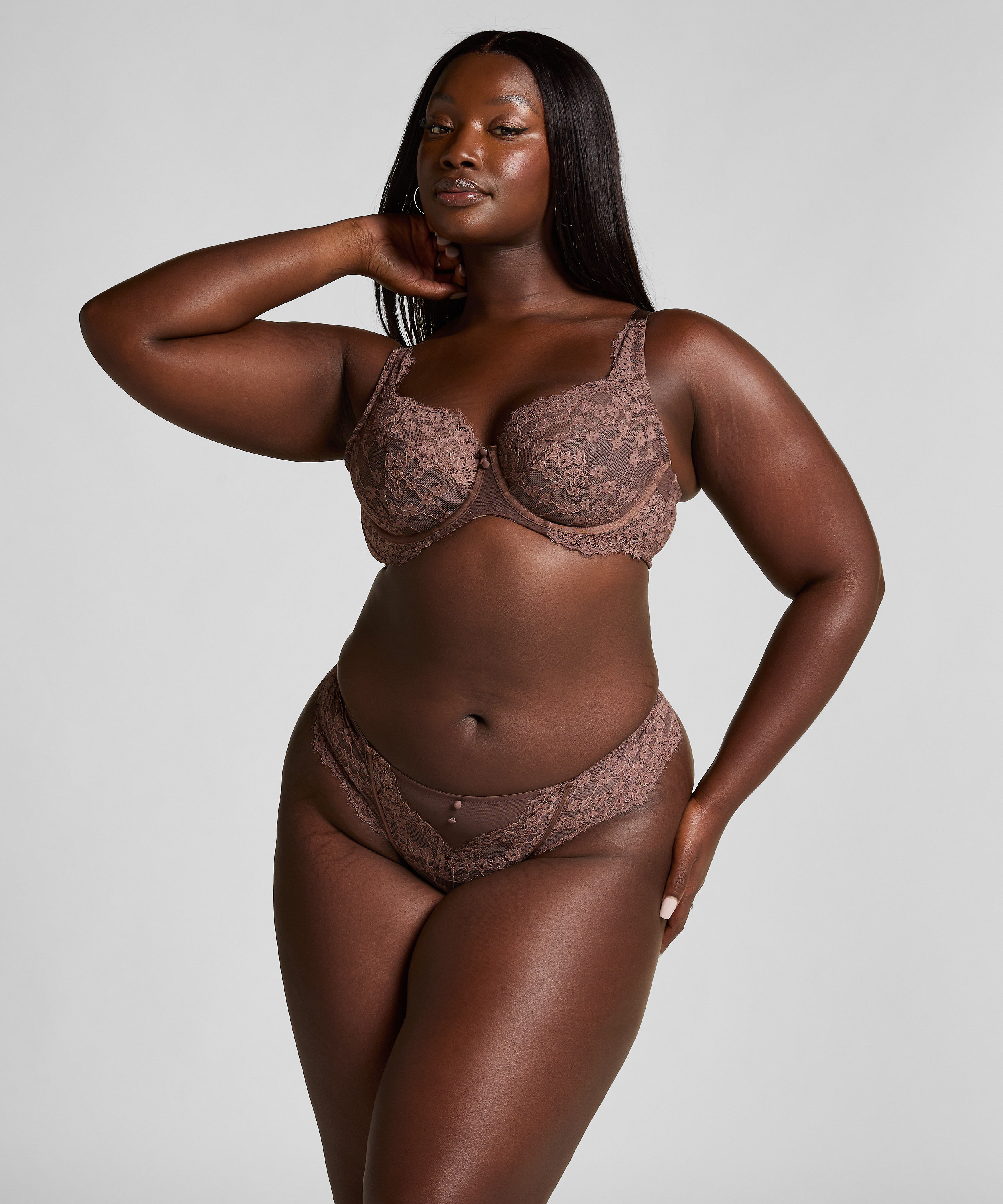 Biustonosz nieusztywniany z fiszbinami Daisy, Brązowy, main