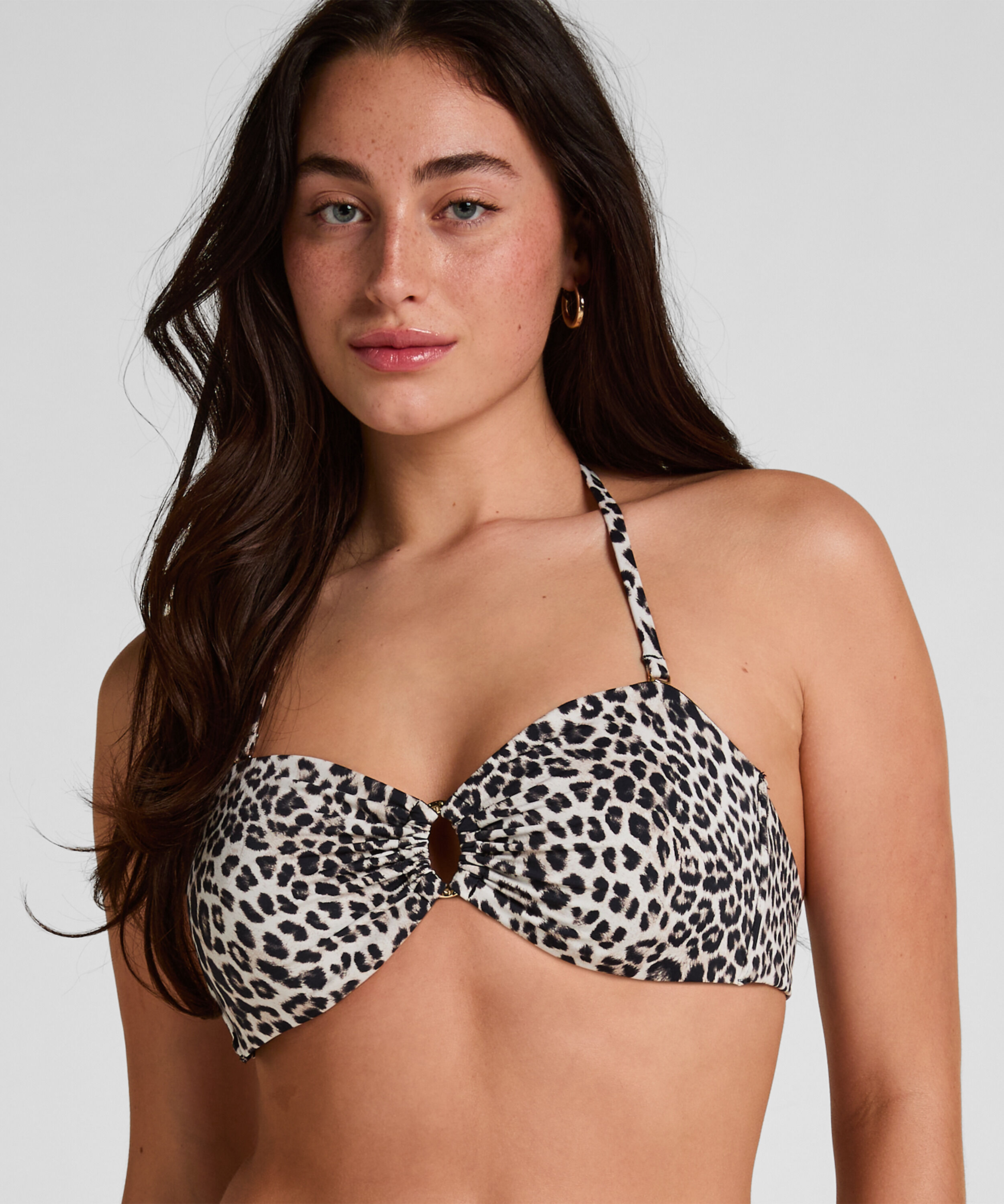 G&oacute;ra od Bikini Bandeau Leopard, Czarny