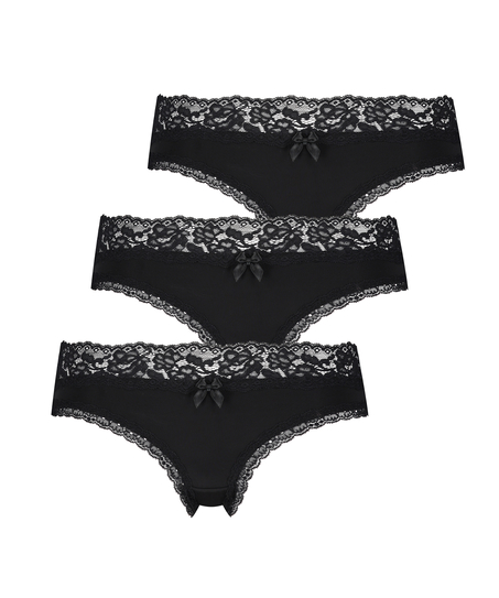 3 pary szort&oacute;w brazylian&oacute;w Dakota, Czarny