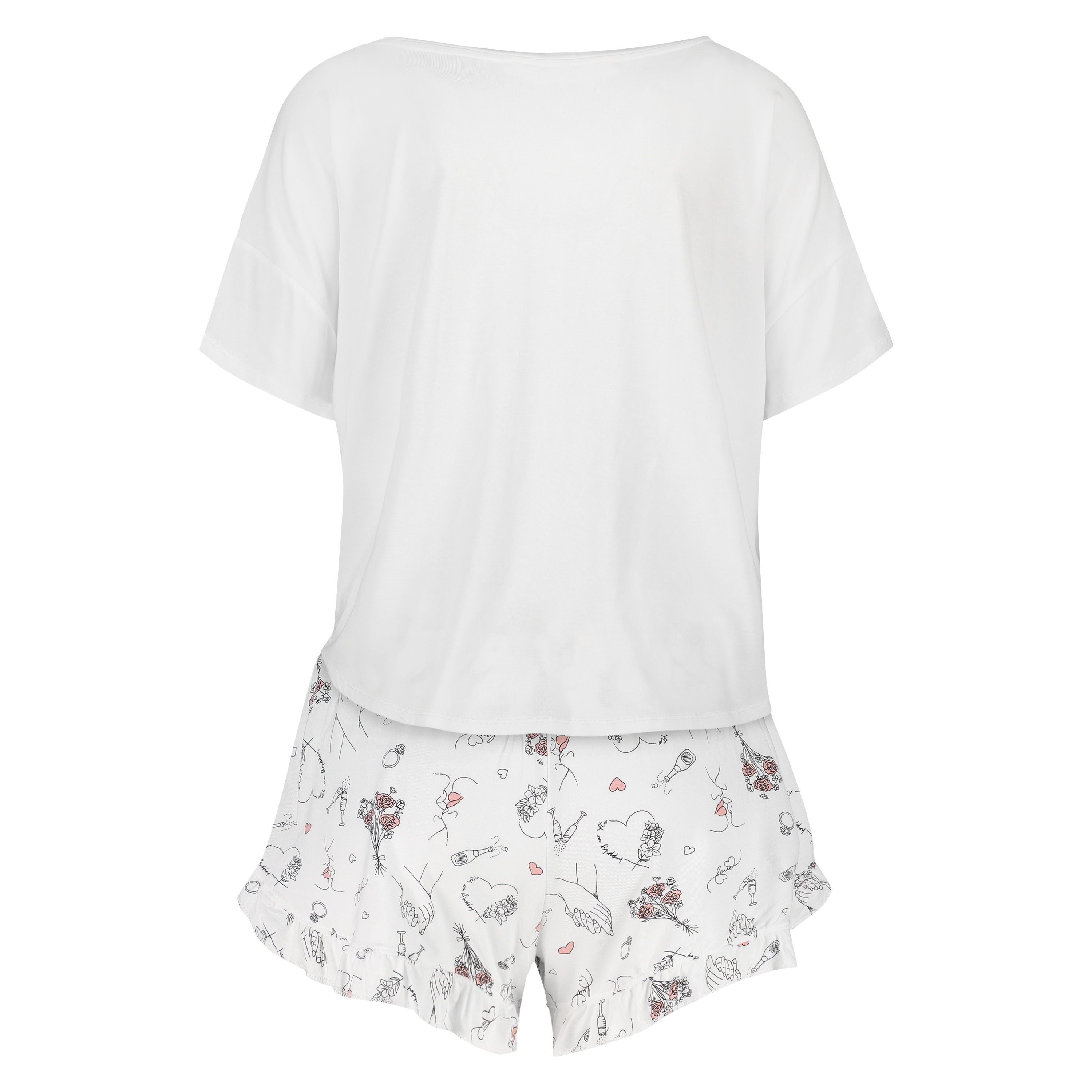 Bridal Short Pyjama Set, Biały, main