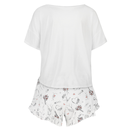 Bridal Short Pyjama Set, Biały