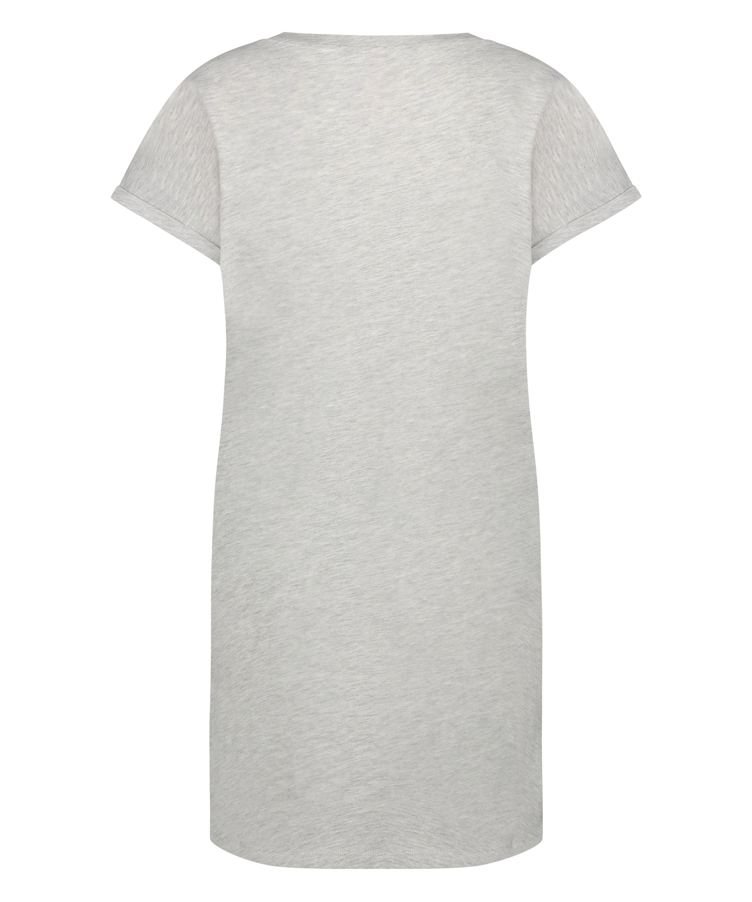 Koszula nocna z okrągłym dekoltem, Szary, main