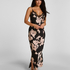 Slipdress Long Flower, Czarny