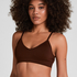 Tr&oacute;jkątny biustonosz bralette Dide, Brązowy