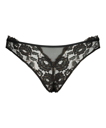 Brazyliany z wysokim wycięciem Chloe, Czarny