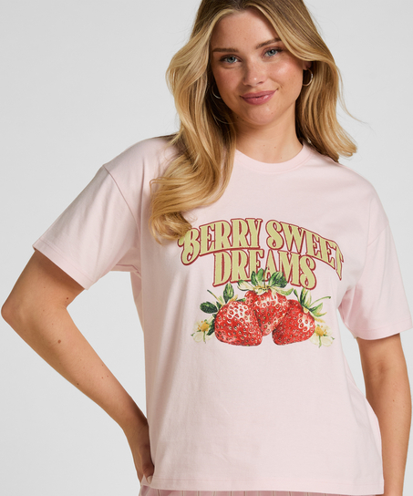 T-shirt z Nadrukiem, R&oacute;żowy