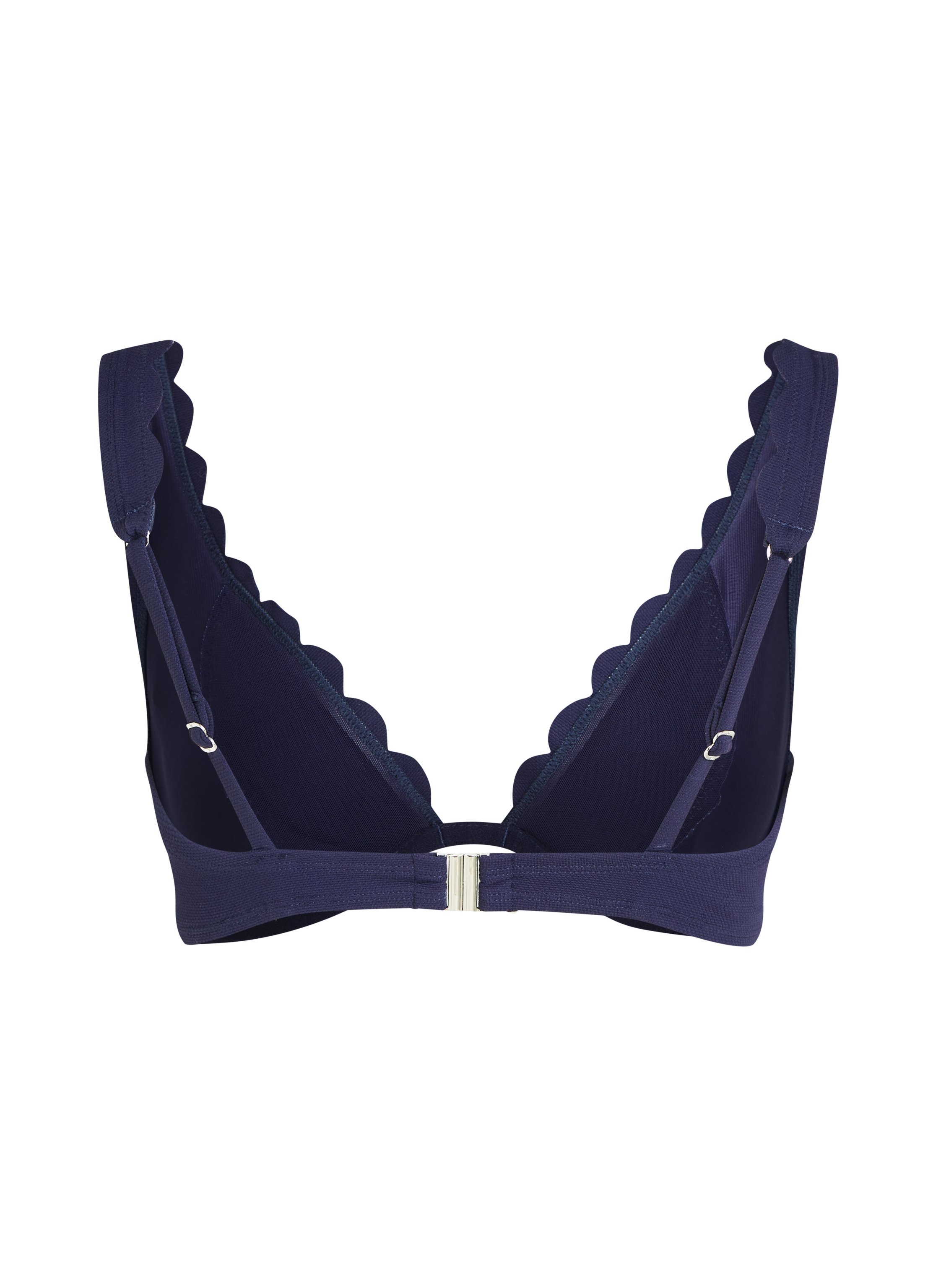 Scallop biustonosz bikini bez wkładek z fiszbinami, Niebieski, main