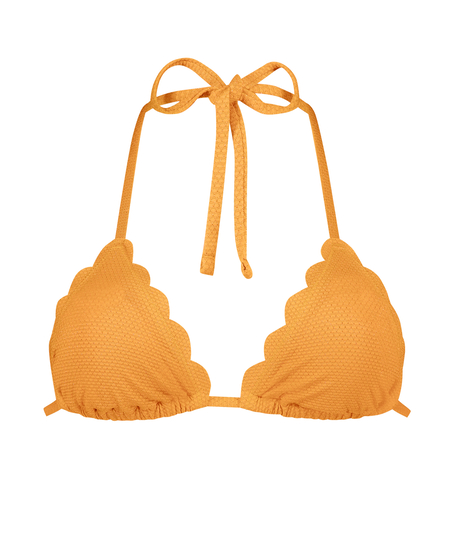 Tr&oacute;jkątna g&oacute;ra od bikini Scallop Lurex, Pomarańczowy