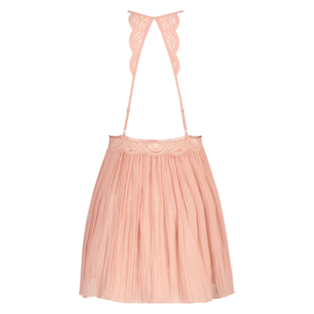Szyfonowa sukienka babydoll, Beżowy