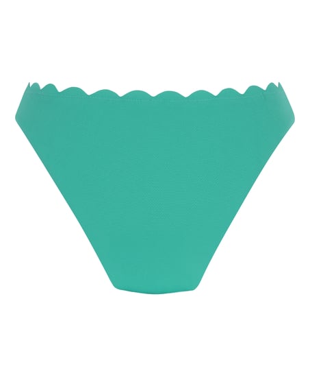 Majtki Bikini Wysoko Krojona Scallop, Zielony