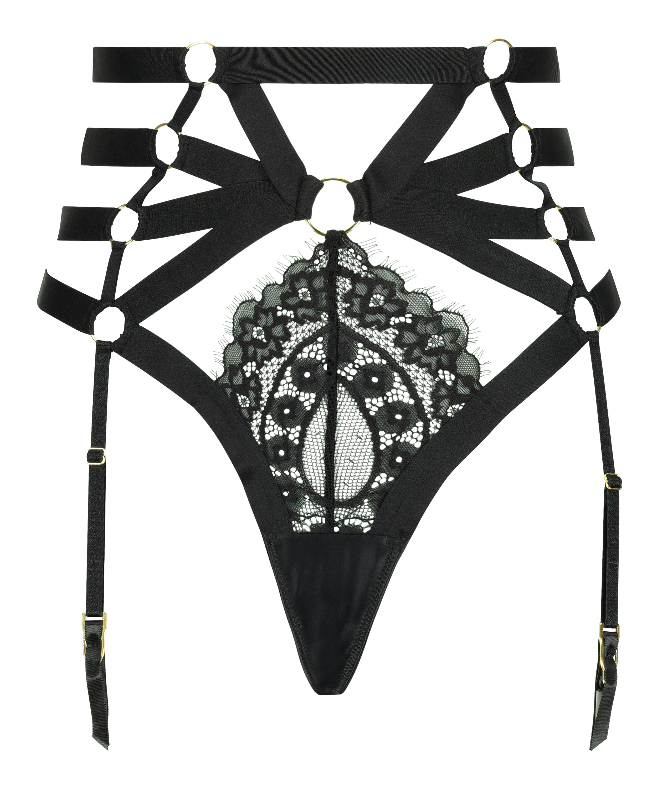 Stringi z wysokim wycięciem Femme, Czarny, main