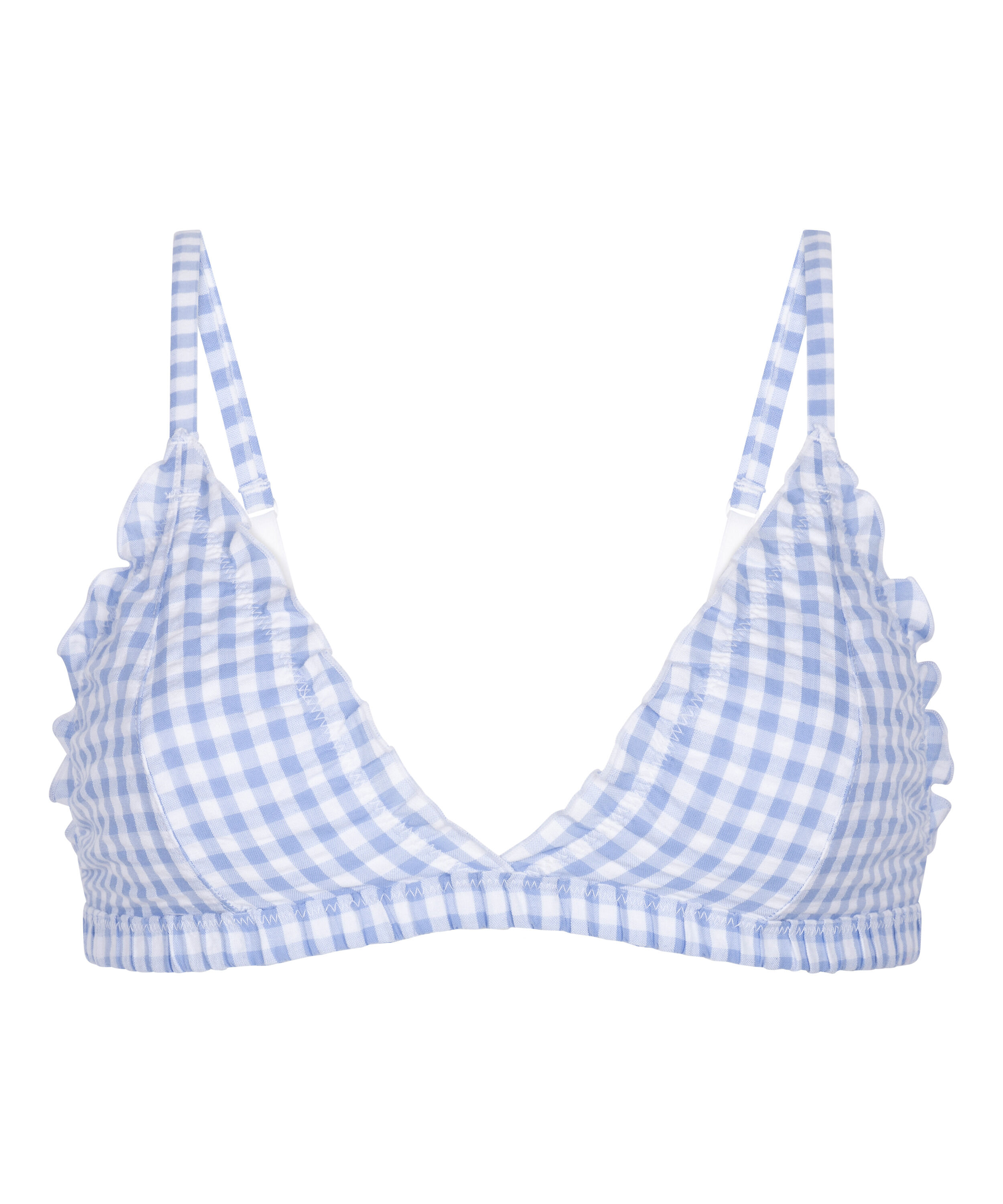 Mia Bralette - Tr&oacute;jkątny Biustonosz z Falbankami, Fioletowy