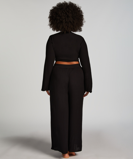 G&oacute;ra od piżamy z długim rękawem, Czarny