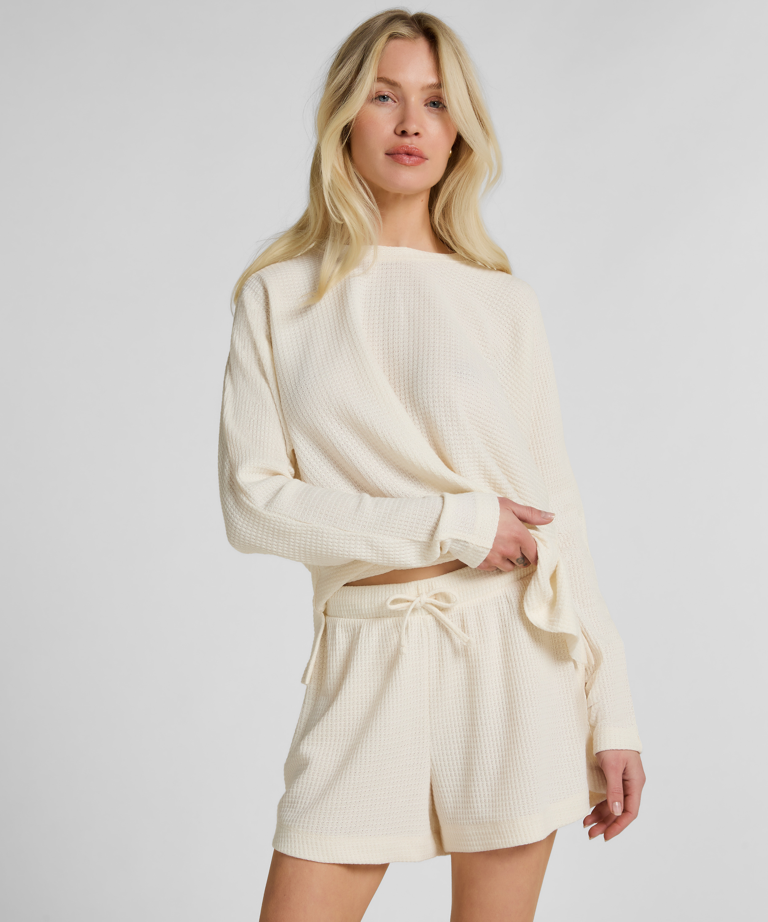 Short Waffle Sloane, Biały, main