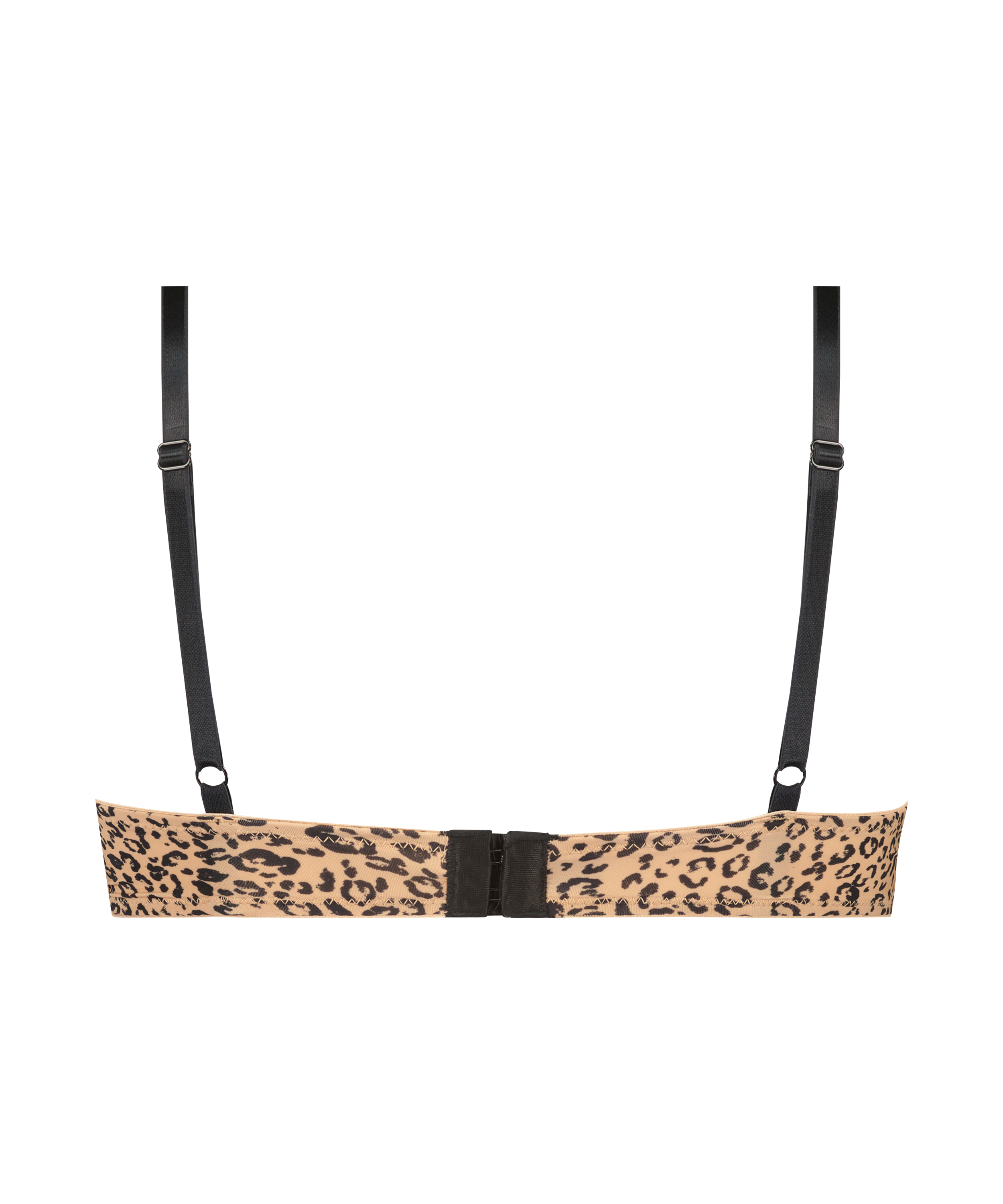 Usztywniony biustonosz z fiszbinami i zwierzęcym wzorem, Czarny, main