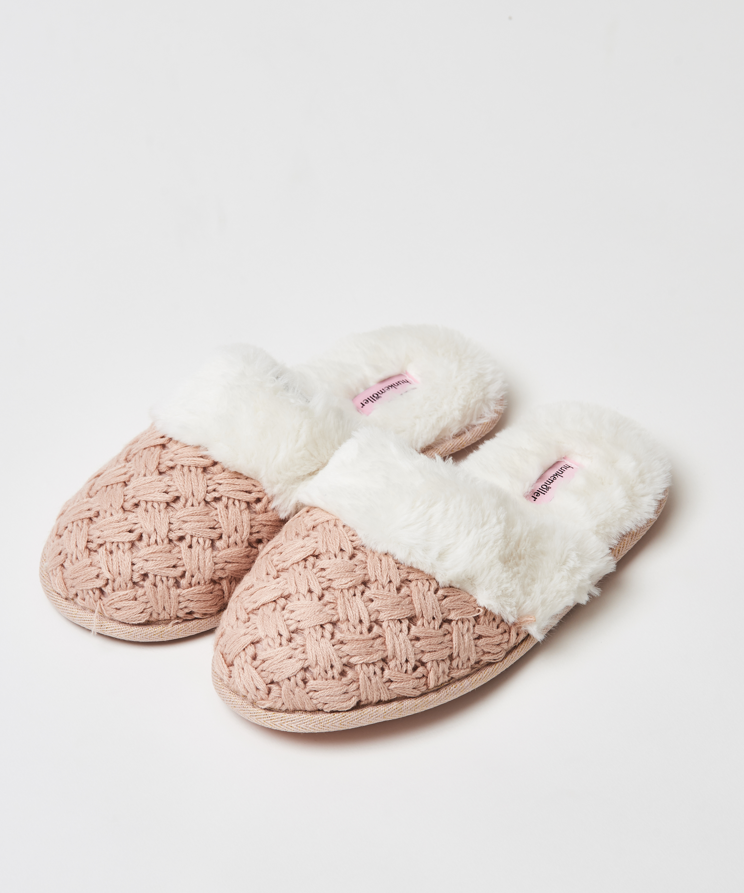 Knitted slippers, Różowy, main