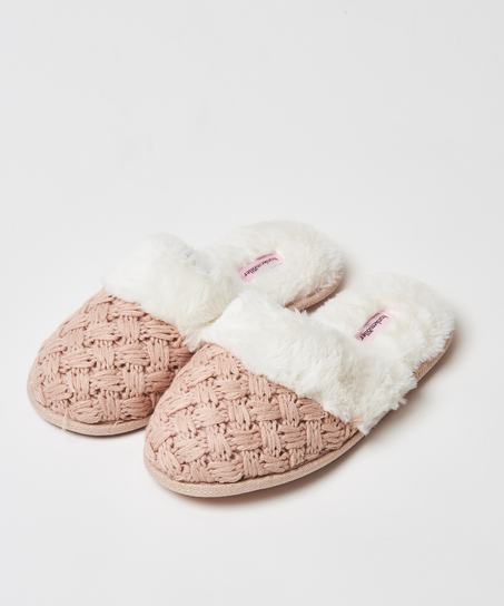 Knitted slippers, Różowy