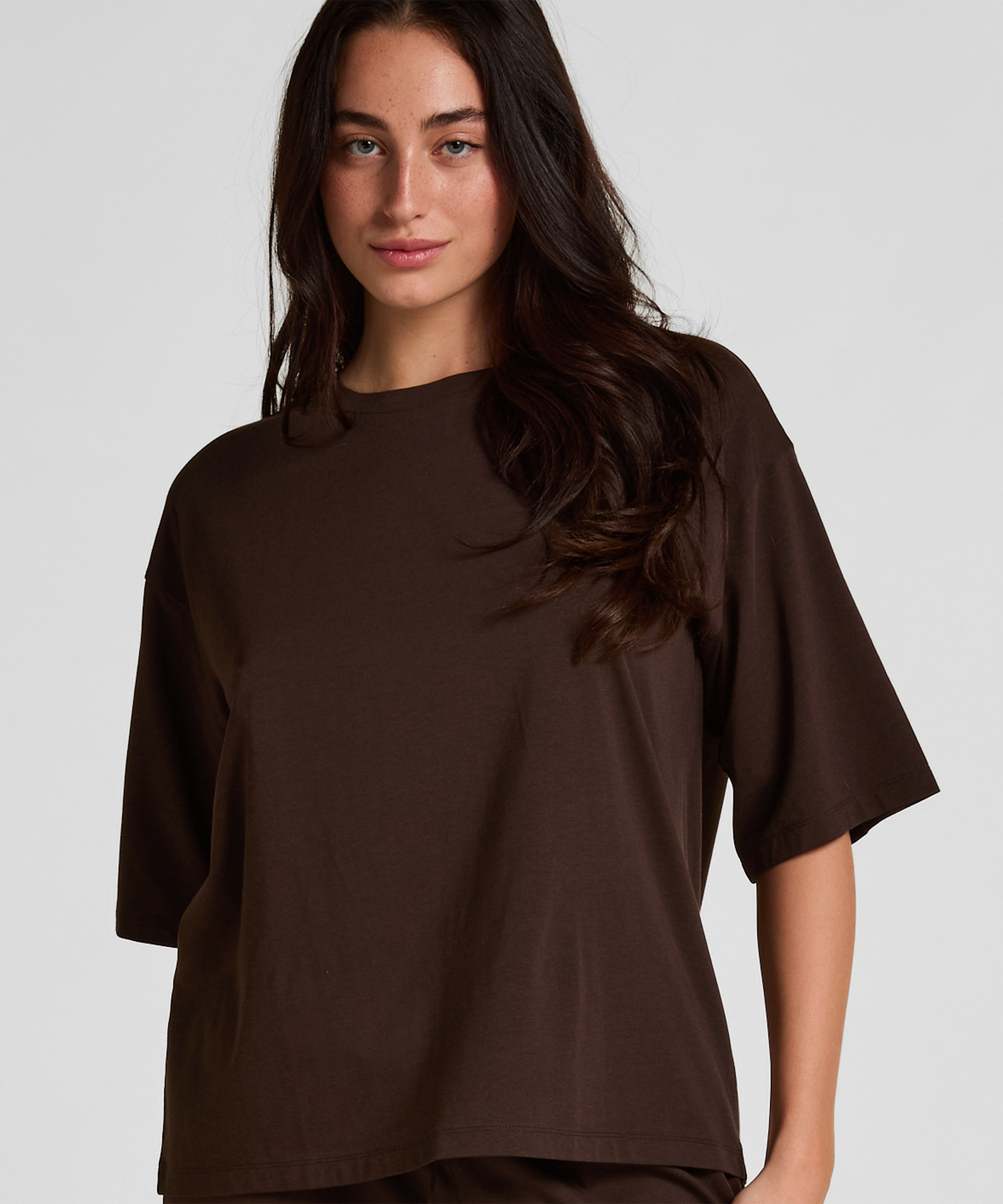 Pyjama Top Loose, Brązowy, main