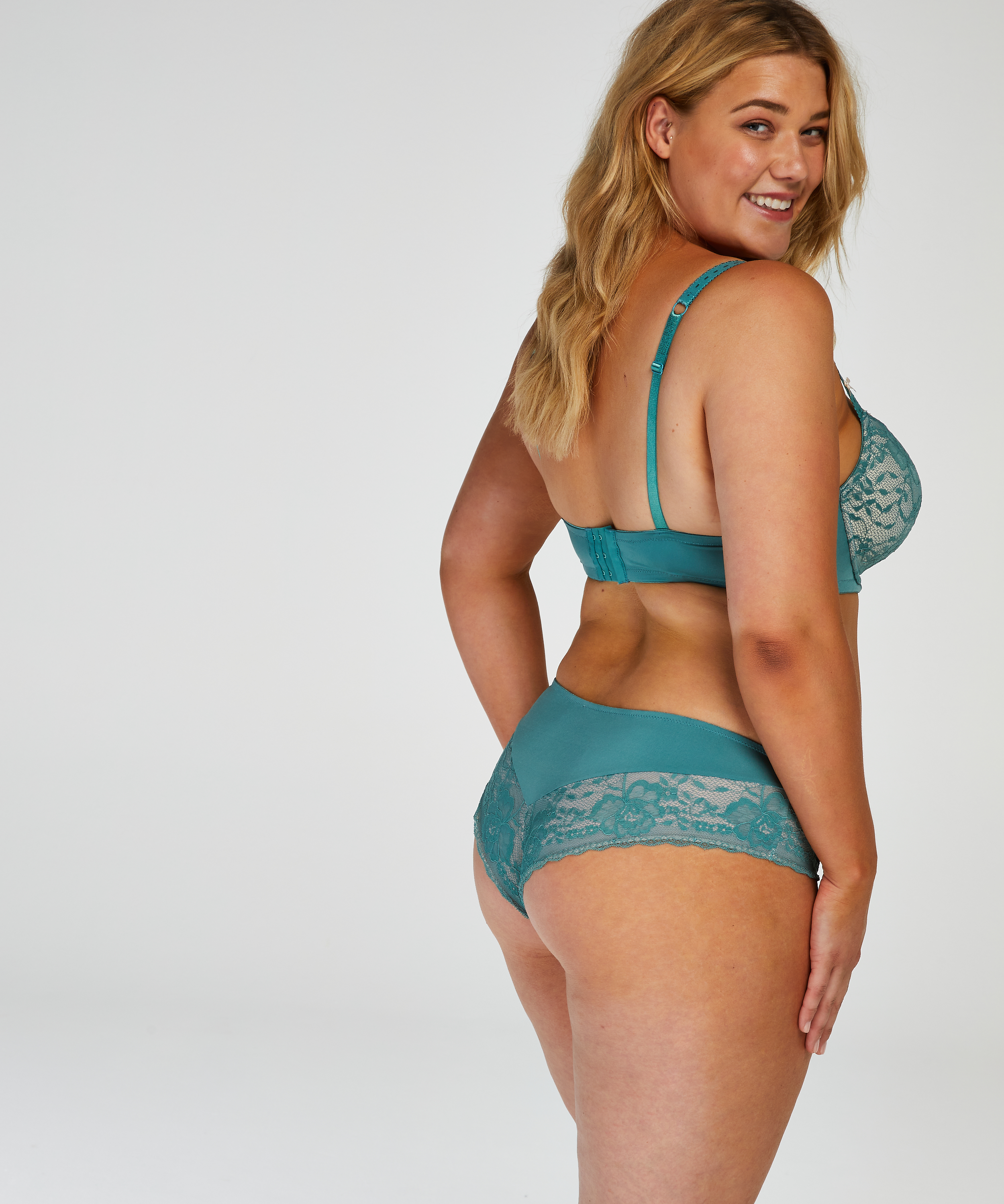 Usztywniany biustonosz z fiszbinami Theresa, Zielony, main