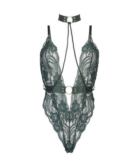 Body z otwartym krokiem Brandy Private, Zielony