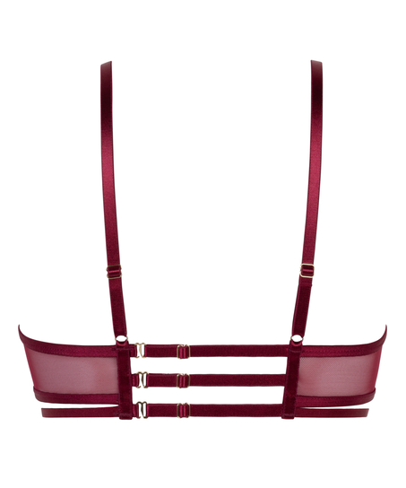 Nieusztywniany długi biustonosz z fiszbinami Scarlett, Czerwony