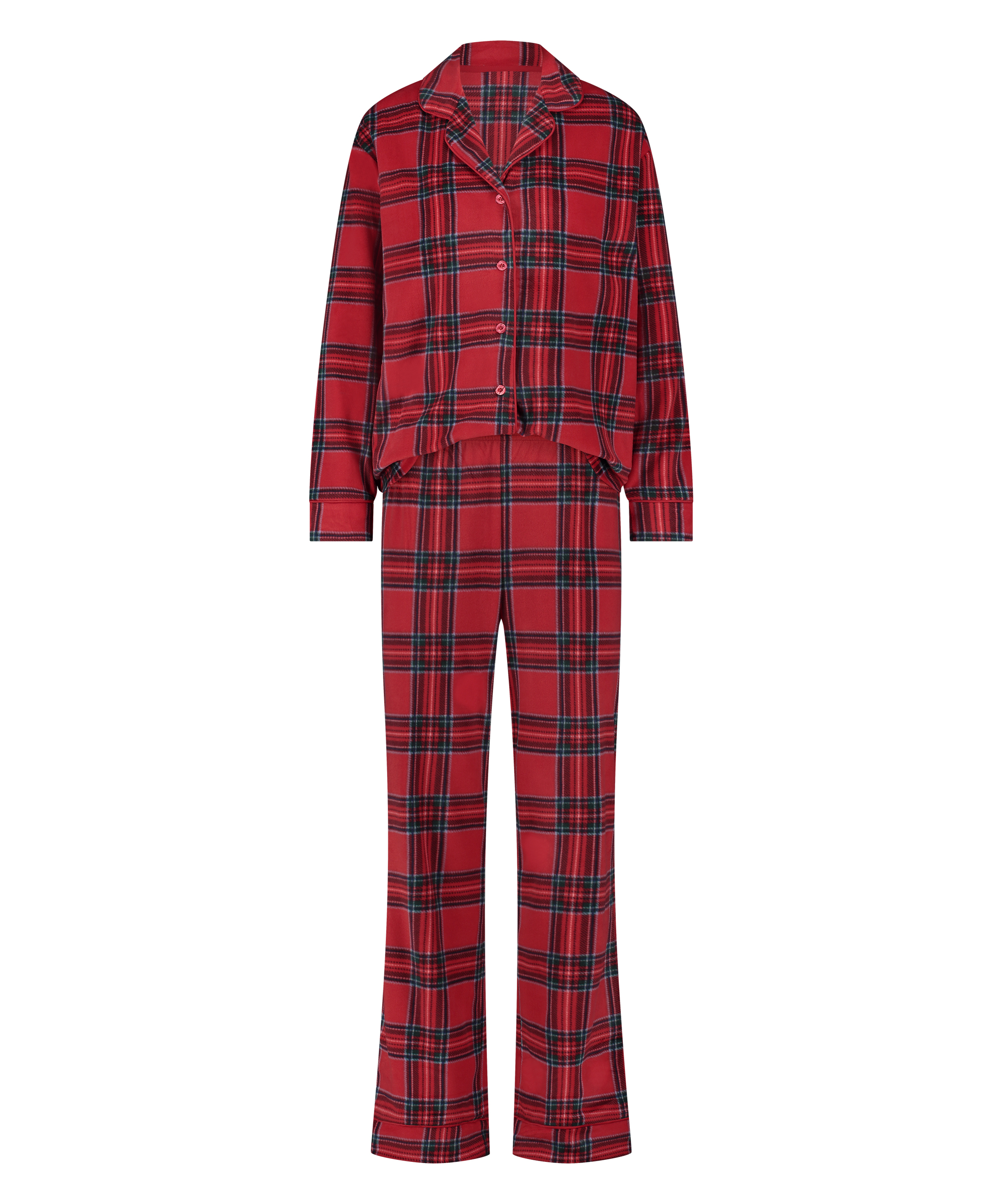 Piżama we wz&oacute;r Fleece, Czerwony, main