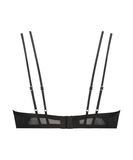 Usztywniony biustonosz z fiszbinami Blaise, Czarny