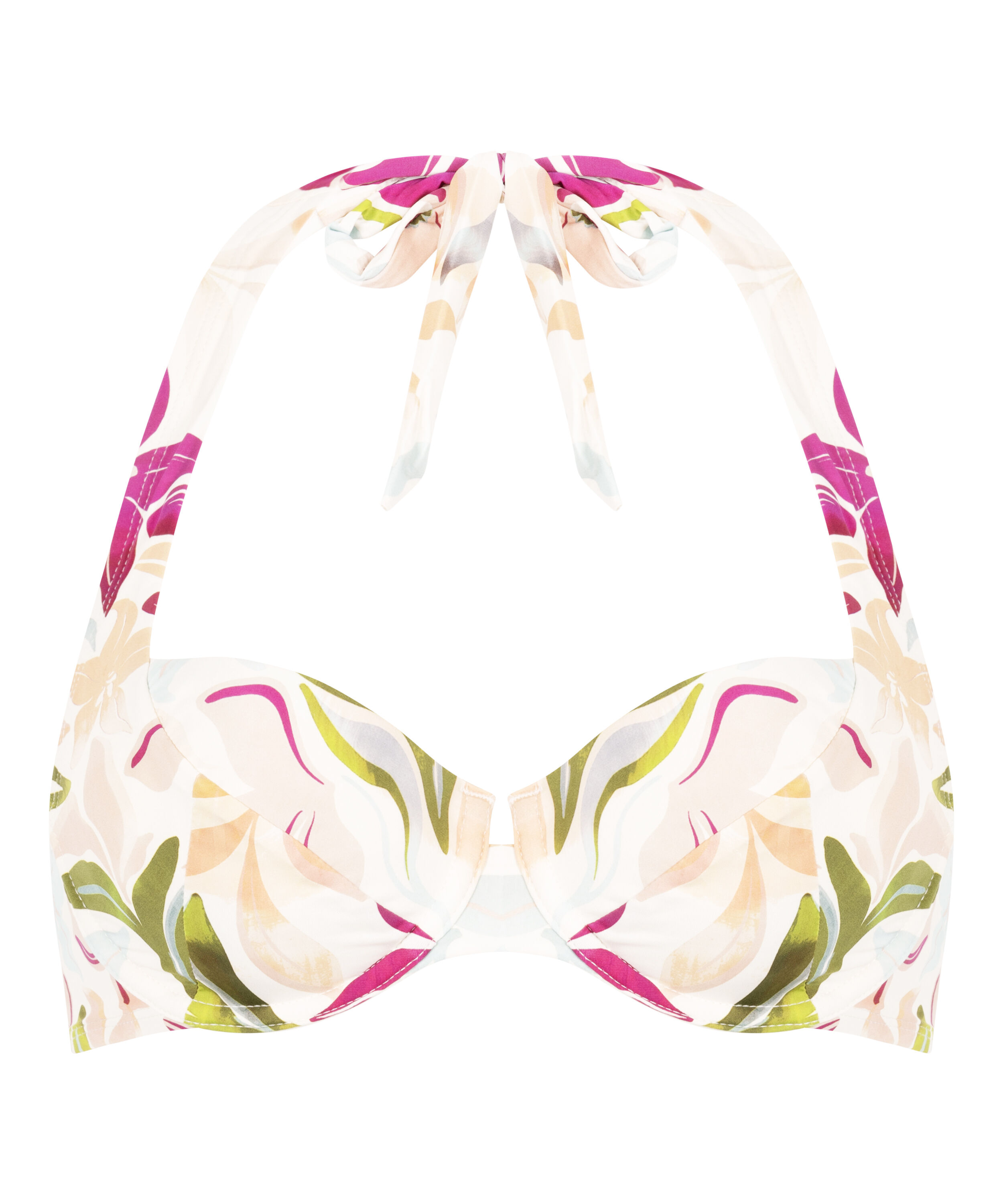 Nieusztywniona g&oacute;ra od bikini z fiszbinami Ayanna, Biały