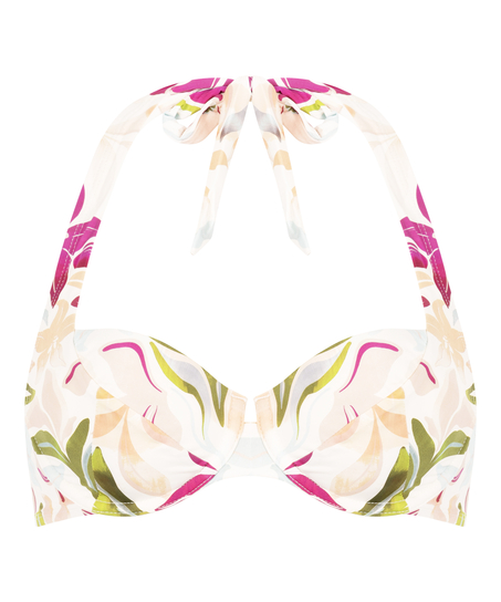 Nieusztywniona g&oacute;ra od bikini z fiszbinami Ayanna, Biały