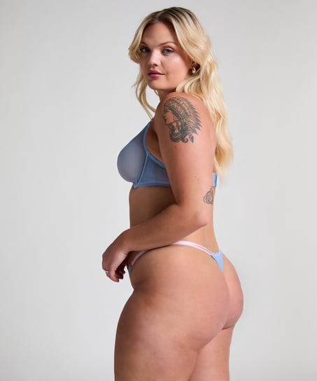 Nieusztywniany biustonosz z fiszbinami Roza, Niebieski