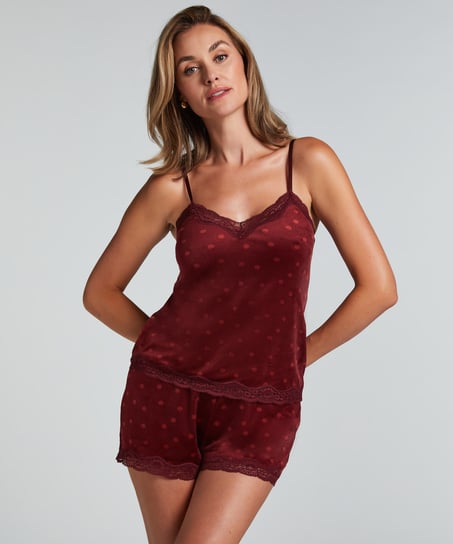 Koszulka piżamowa Velours Scallop Lace, Fioletowy