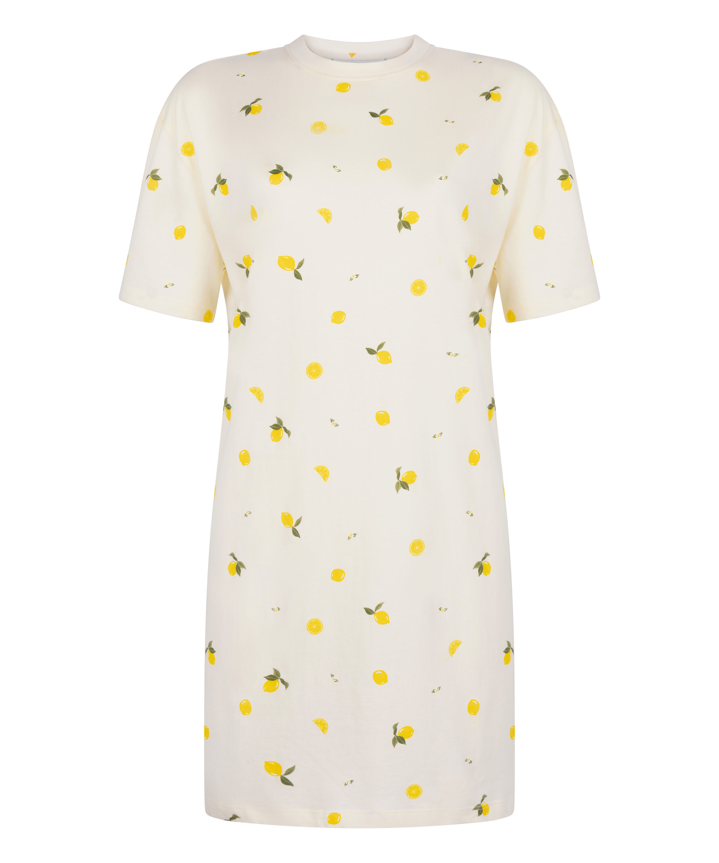 Koszula nocna z okrągłym dekoltem, Biały