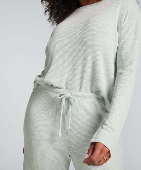 Koronkowa piżama z długim rękawem, Zielony