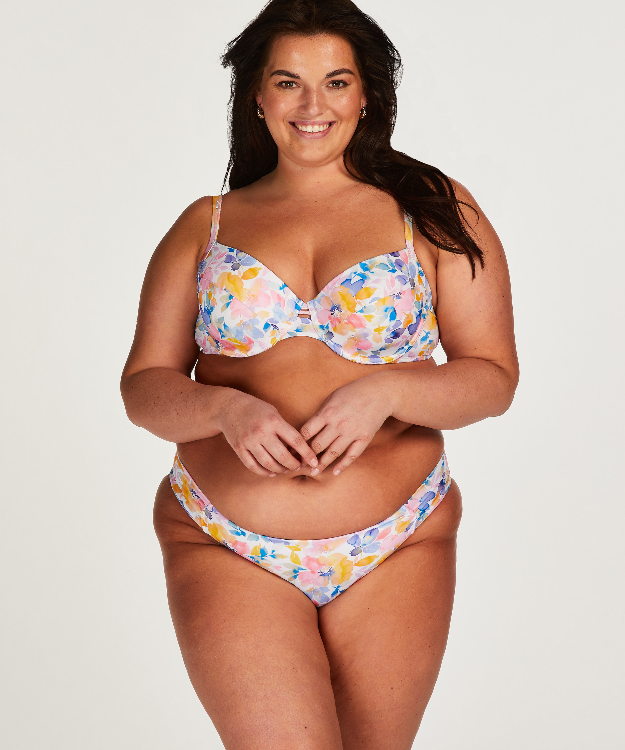 Usztywniany top bikini z fiszbinami Palma, Biały, main