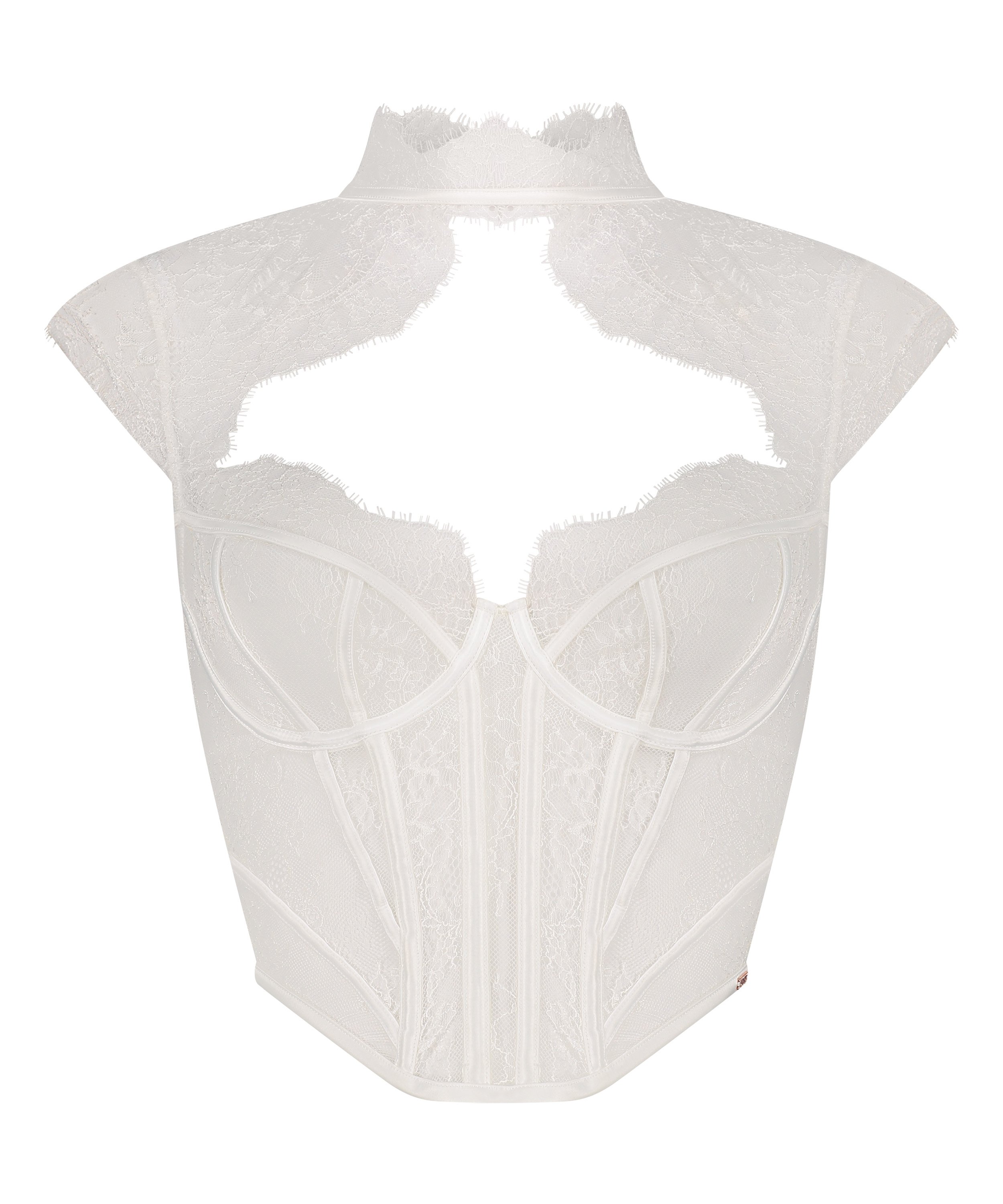 Top z fiszbinami Lace Camille, Biały, main