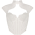 Top z fiszbinami Lace Camille, Biały