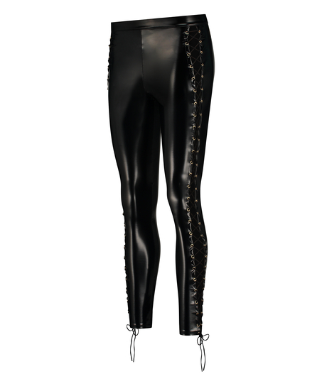 Legginsy ze sznurowaniem, Czarny