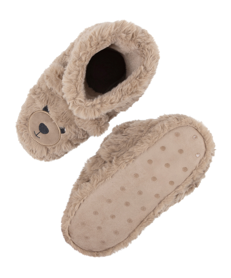 Kapcie Teddy Bear, Beżowy