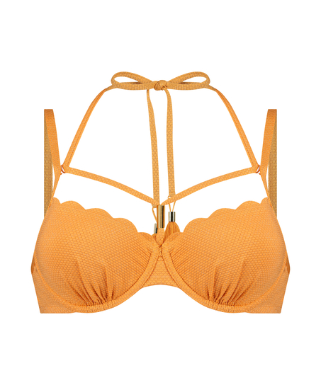 G&oacute;ra od bikini z lureksu w kształcie muszelki, Pomarańczowy