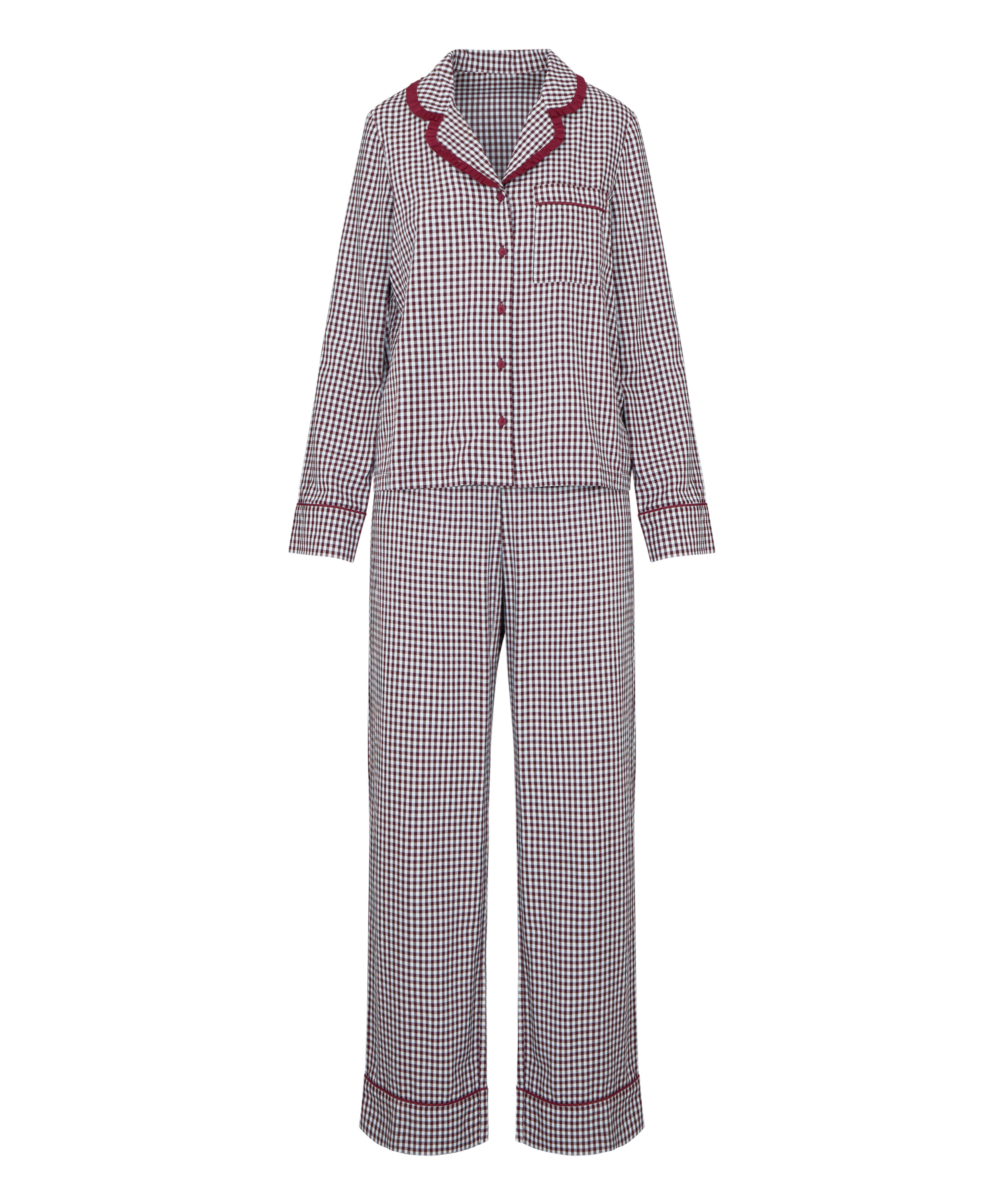 Pyjama Set Poplin Ruffle, Fioletowy, main
