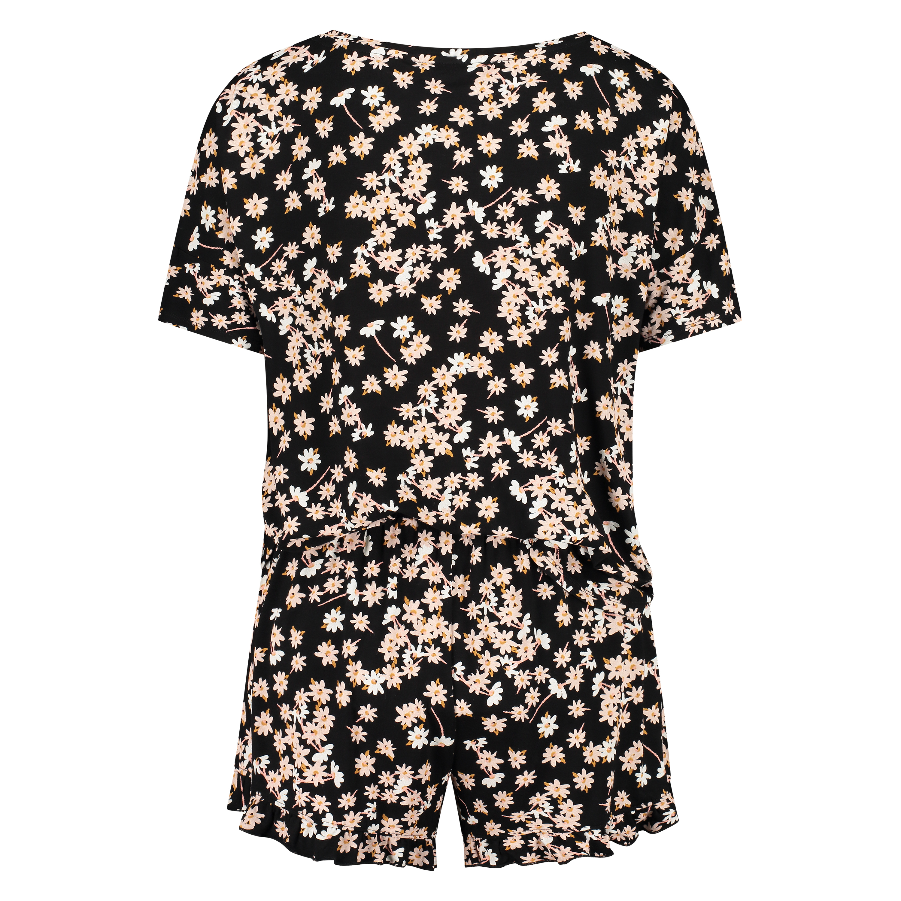 Piżama z szortami, Czarny, main