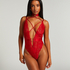 Body z otwartym krokiem Brandy Private, Czerwony
