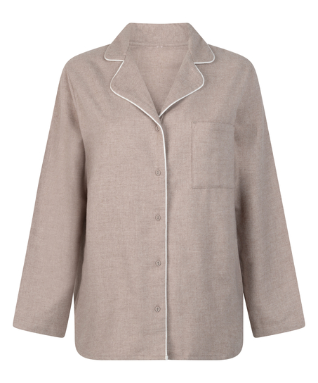 Top piżamowy Flanel Essentials, Beżowy