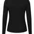 Bluza piżamowa Henley z długim rękawem, Czarny