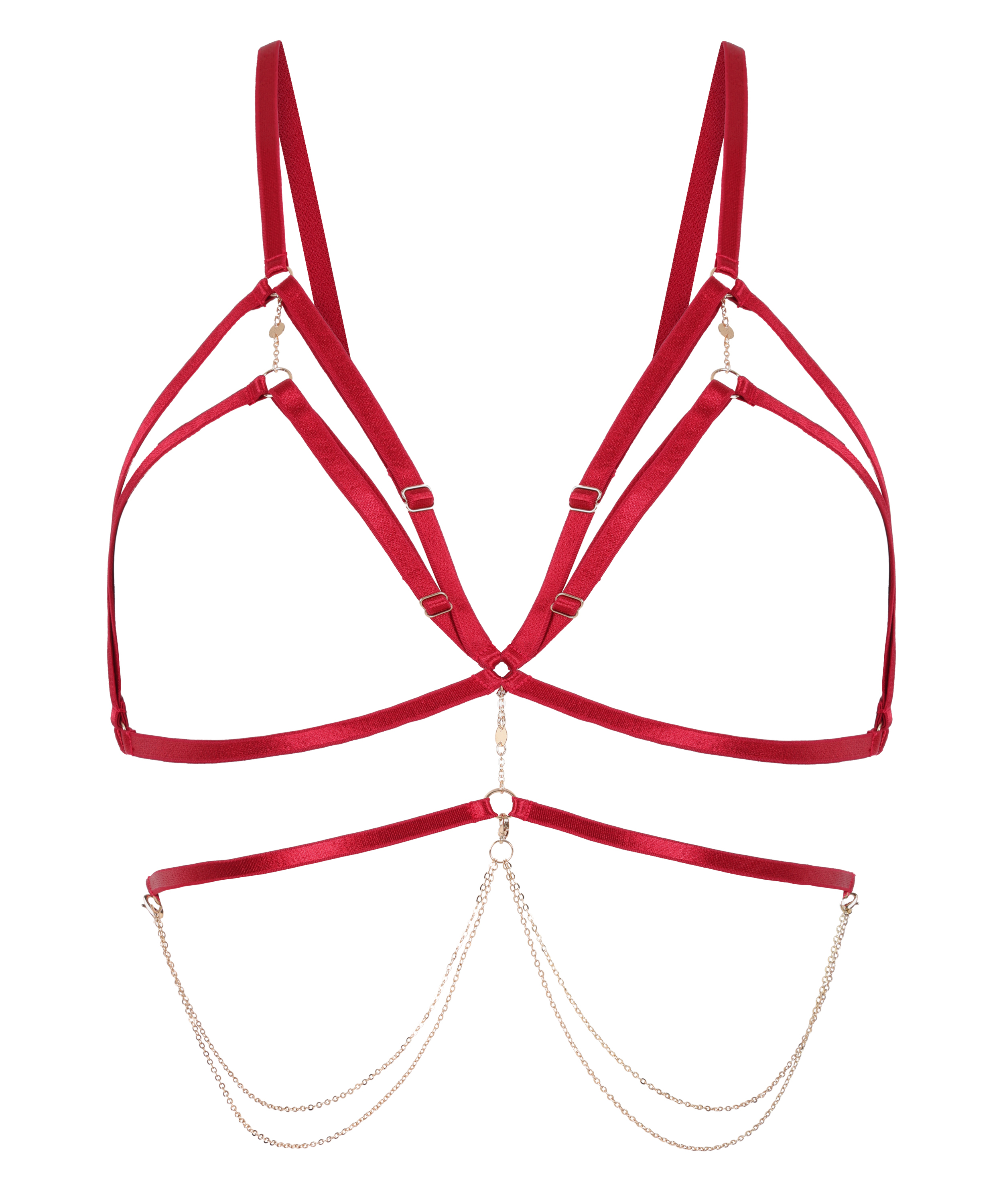 Chain Top Bralette, Czerwony, main