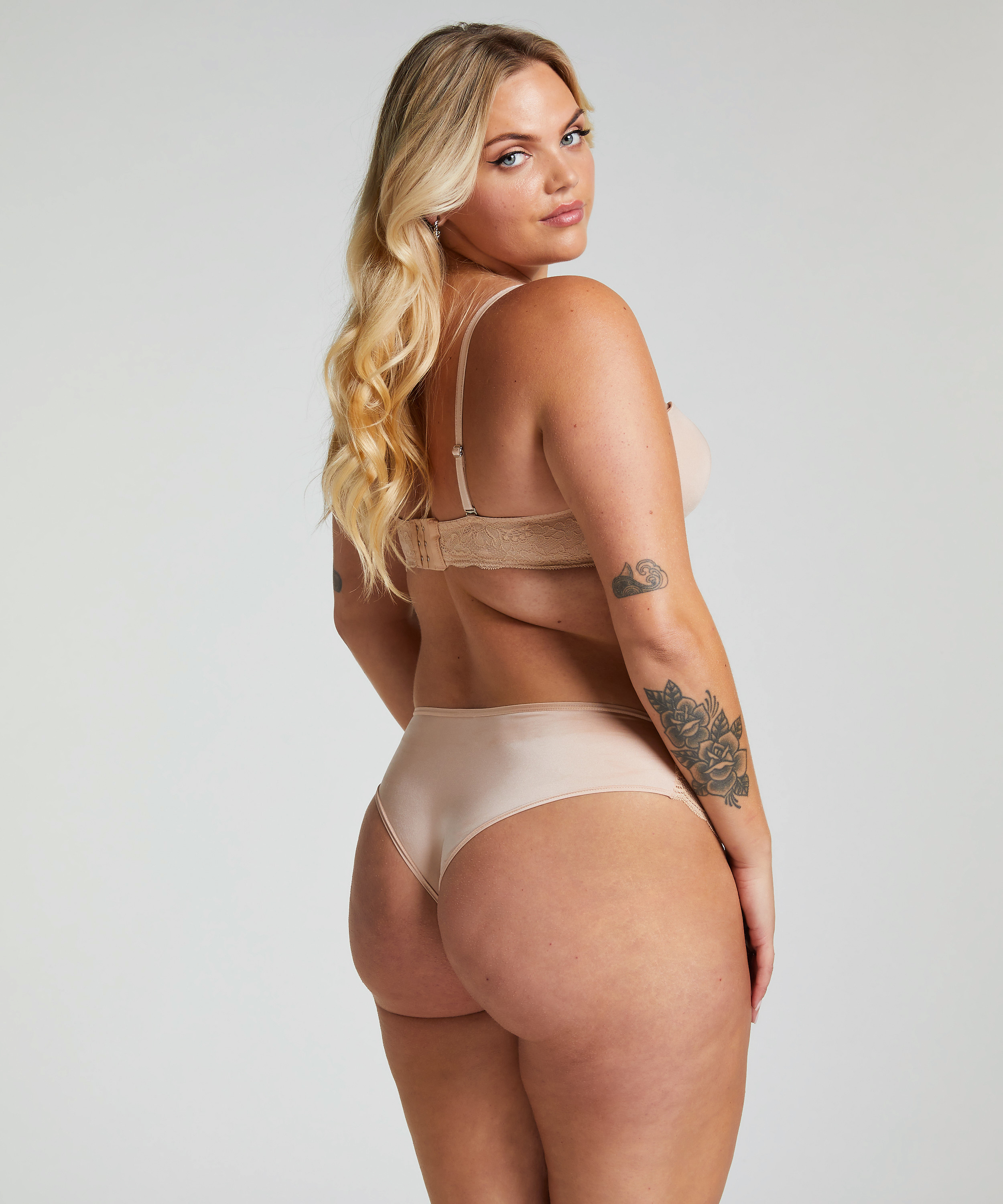 Usztywniony biustonosz z fiszbinami Angie bez ramiączek, Beżowy, main