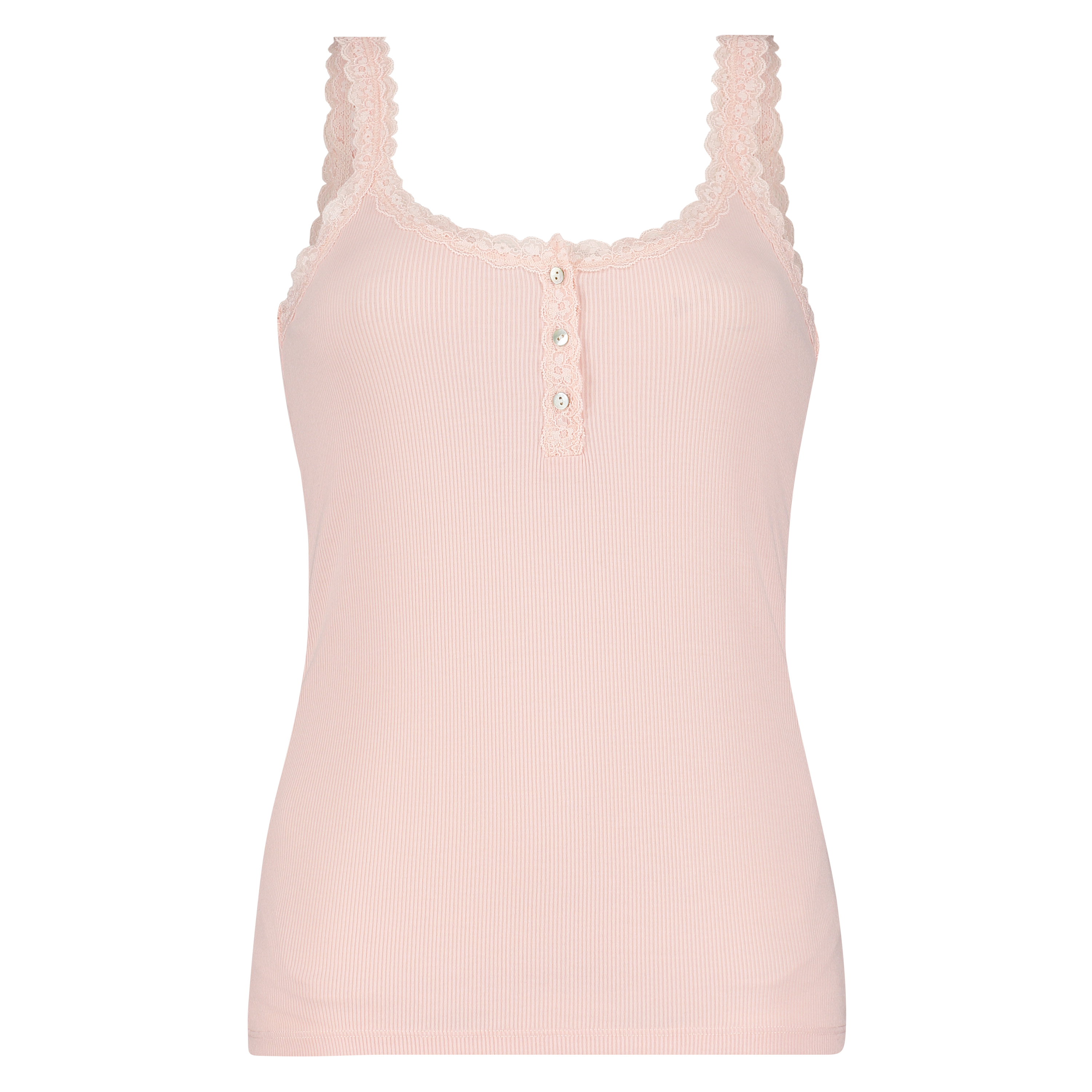 Singlet top cami rib lace, R&oacute;żowy, main