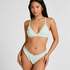 Mia Bralette - Tr&oacute;jkątny Biustonosz z Falbankami, Zielony