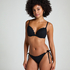 Scallop biustonosz bikini z wkładkami i fiszbinami, Czarny