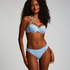 Usztywniany top bikini z fiszbinami Scallop, Niebieski